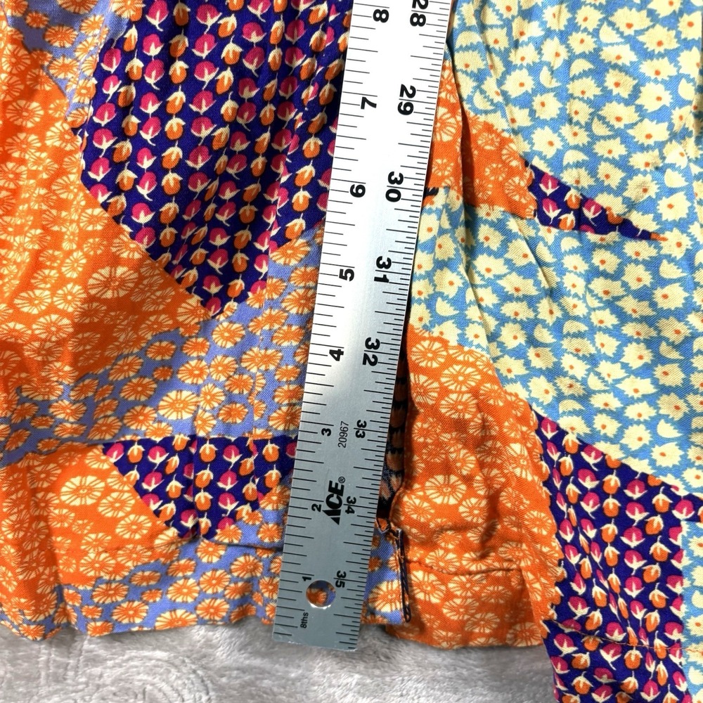 Women's Boho Bohemian Patchwork Babydoll Dress Size XL Shirtdress Cottagecore - Picture 7 of 8
